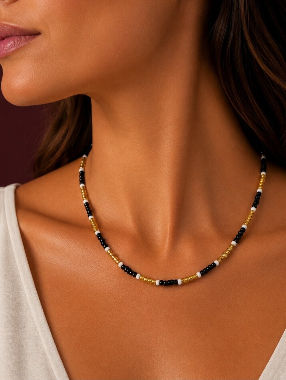 3/$30 HANDMADE Glass Beaded Necklace
